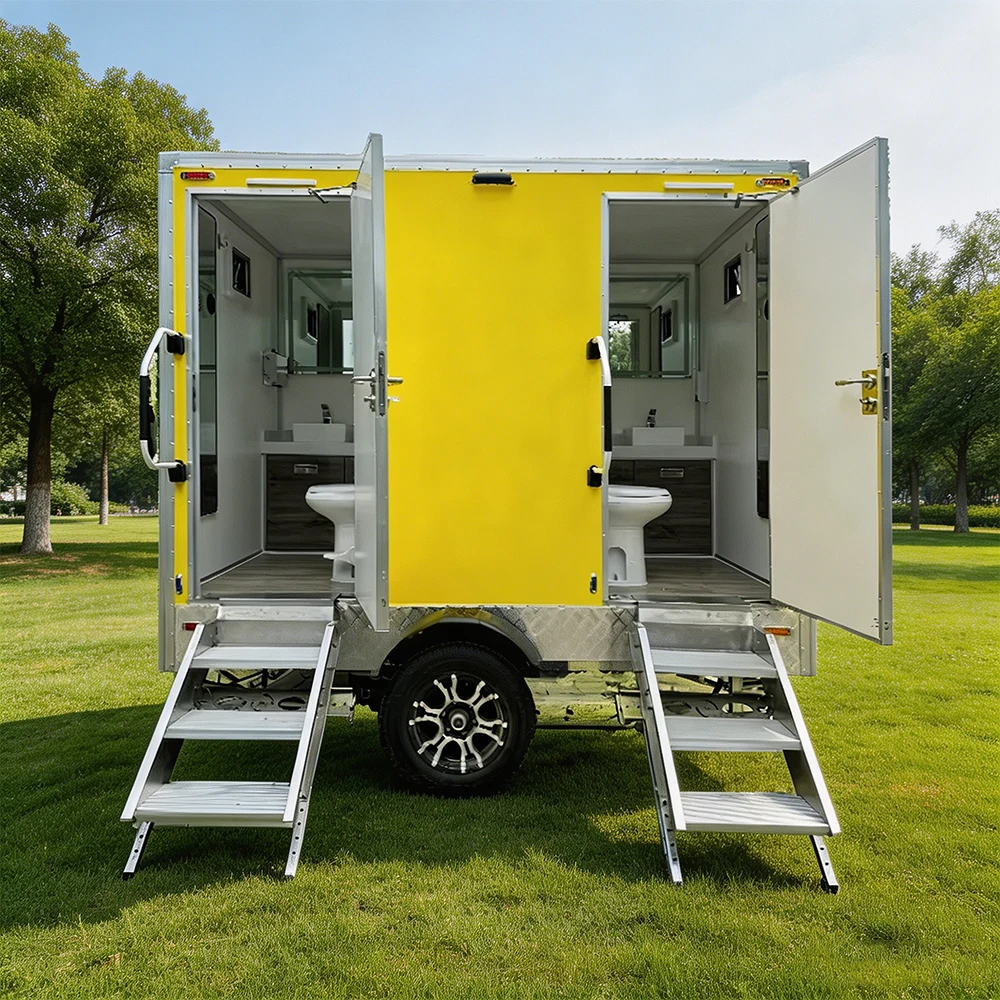 Portable Toilets for Restroom Trailer with Mobile Toilet Luxury Trailer Bathroom for Events Outdoor Use