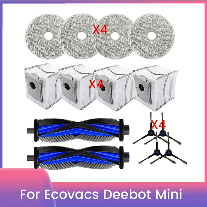 ●14 PCS Main Side Brush Hepa Filter Mop Cloth Replacement for Mini Vacuum Cleaner Parts