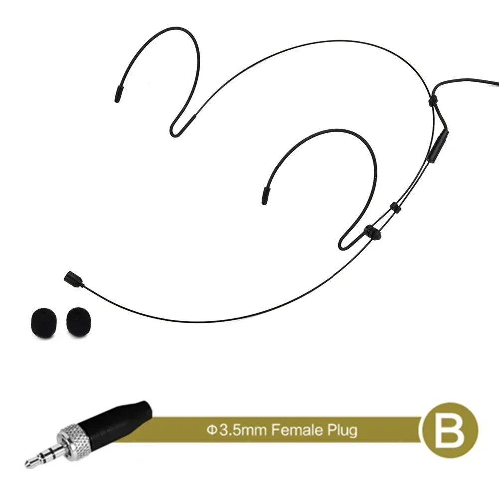 Double Earhook Headset Mic Headworn Microphone For For Wireless With 2* Microphone Cover