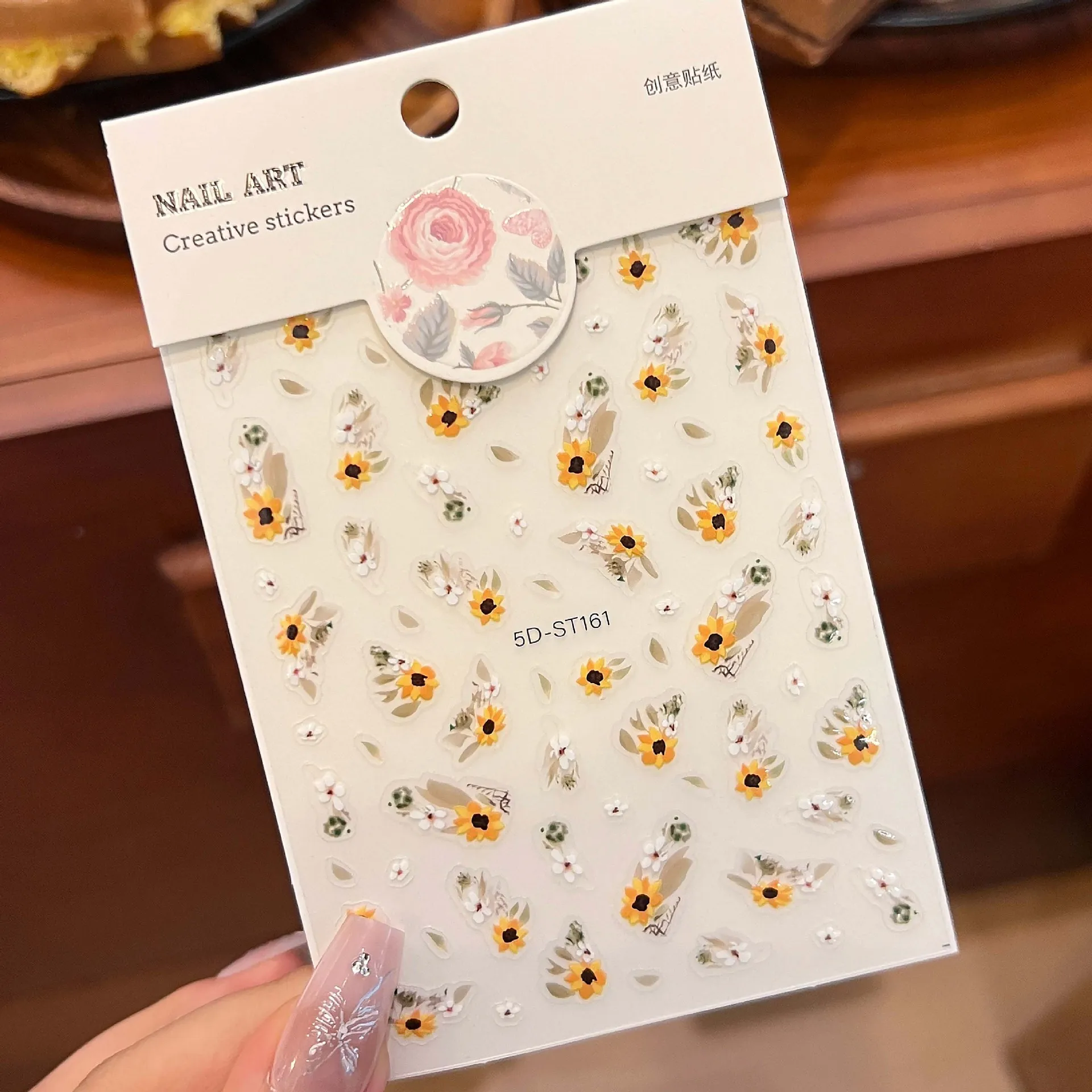 

3D/5D Sunflower Embossed Ins Style Stickers – Floral Decals For Nails Phone Camera Makeup & Scrapbooking