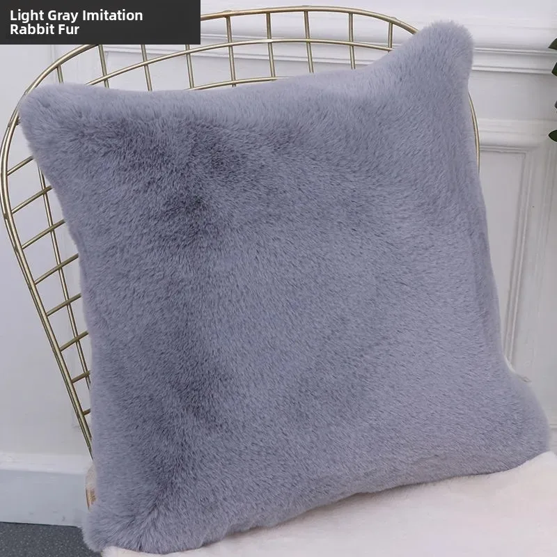 

Подушка из длинноворсистого кроличьего меха для офиса, дивана, спальни, изголовья кровати, студенческая, в стиле интернет-знаменитостей, мягкая, бархатная