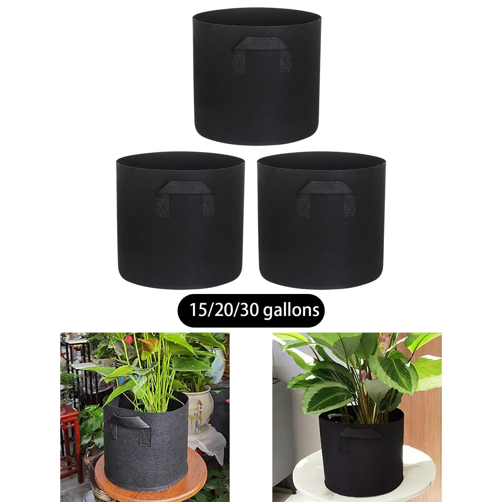 

3Pcs Grow Bags Convenient Gardening Plant Pots for Balconies Indoor Potatoes