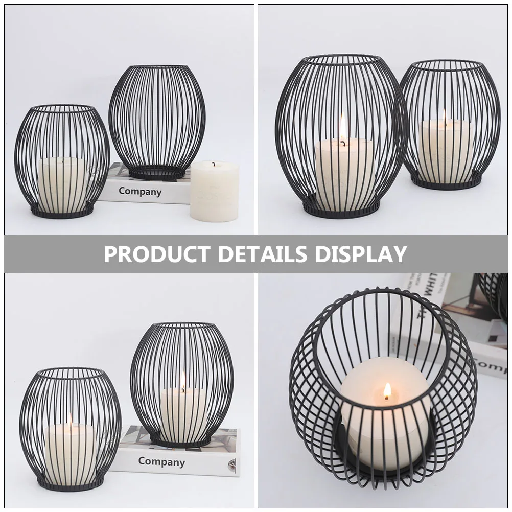 

2Pcs Metal Holders Elegant European Wire Iron Art Candlesticks Stable Decorative Tray for Christmas Birthday