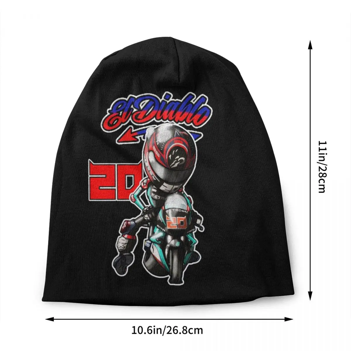 Fabio Quartararo Beanie Cap Winter Bonnet Homme Knit Hats Hip Hop Outdoor Ski Motorcycle Rider El Diablo Skullies Beanies Hat