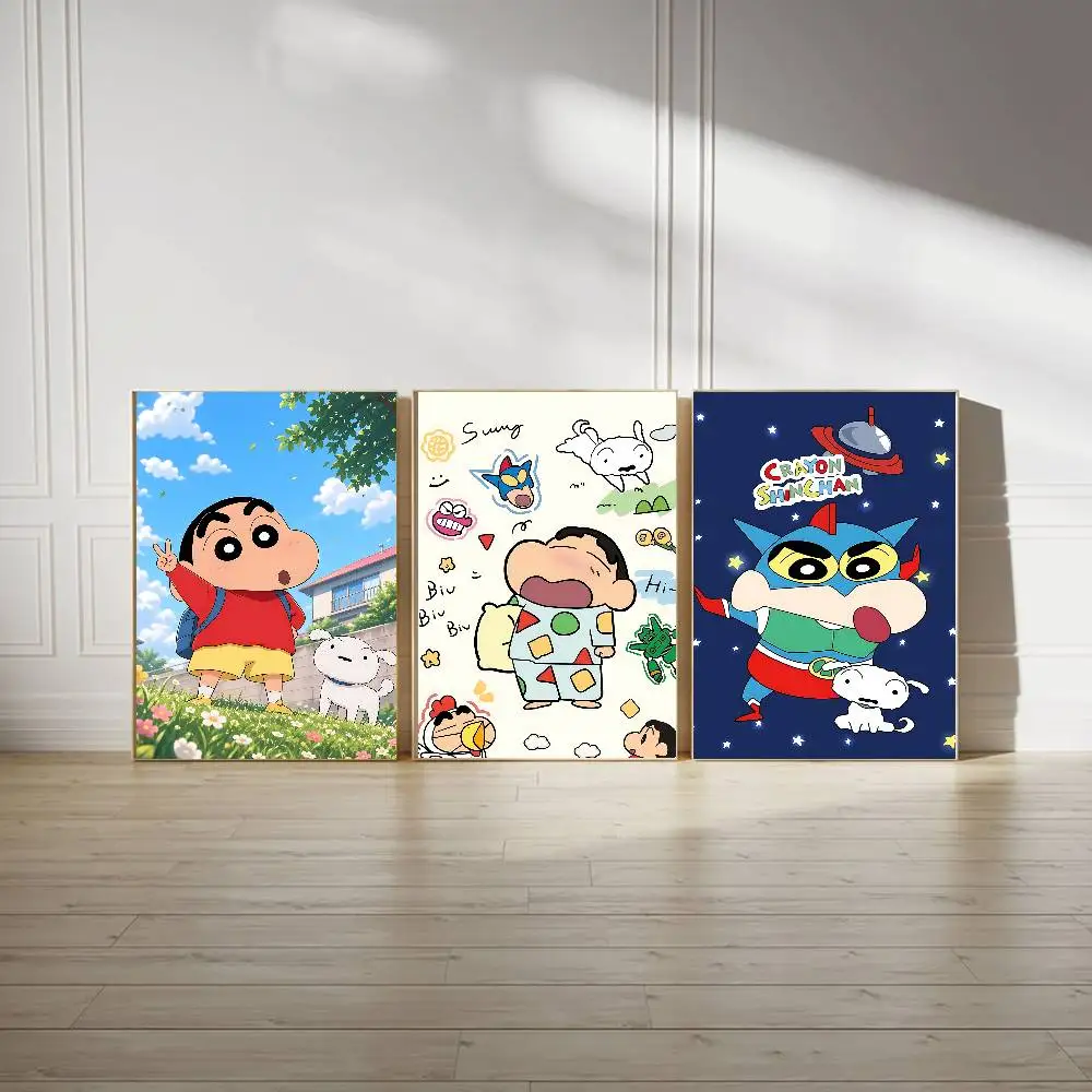 C-Crayon Shin-chan Poster High Quality Print Poster Waterproof Wall Art Movie Posters For Living Bedroom Retro Room Decor Gift