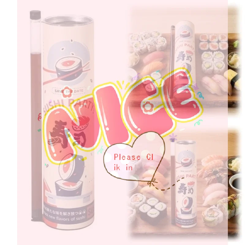 1/3Pcs Round Sushi Push Box Wich Sauce Straw Food Grade Sushi Mold Cone Push Up Paper Bucket Package Paper Box Bento Accessories
