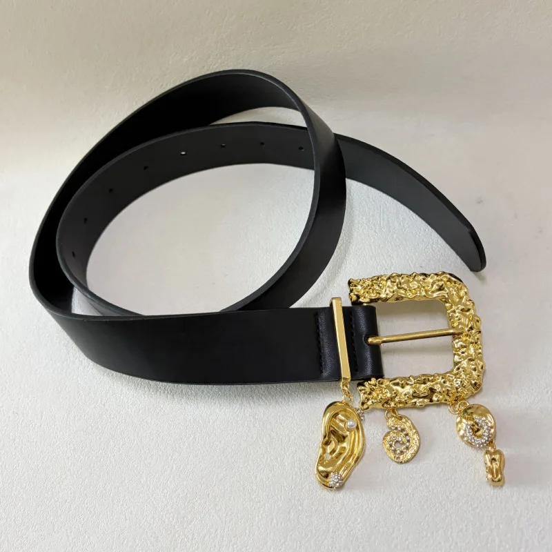 Retro Flash Crystal Ears Pendant Belt Catwalk Light Luxury High-end Waist Decoration