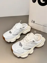 New Designer Platform Thick Sole Slippers Women 2025 New Closed Toe Height Increasing Slippers Women Roman Casual Brand Slippers