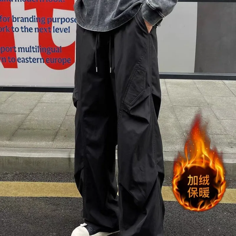 

Куртка Брюки Мужские комбинезоны Прямые однотонные эластичные повседневные брюки с высокой талией