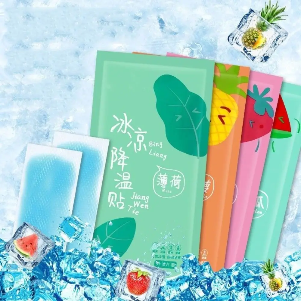 Cartoon Fruit Cooling Patches Hydrogel Lower Temperature Cold Paste Fever Down Heat Relief Artifact Ice Stickers Girls