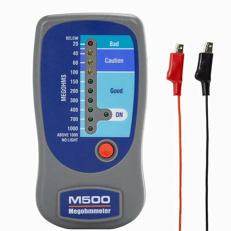 

【GIFT】M500 Megohmmeter For Insulation Testing, 1000 Megohms At 500V, With Visual Display And Soft Carrying Case