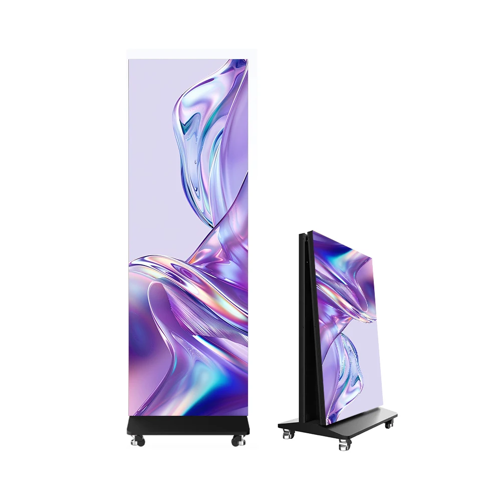 P2.5 Aluminum Outdoor Custom Advertising Videos Stand Screen Poster Wifi Control Portable Foldable Led Poster Display