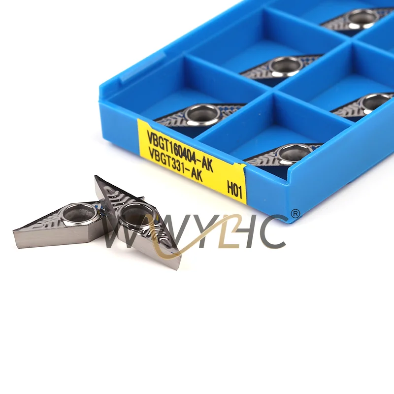 10pcs Carbide Insert VCGT160402 VCGT160404 VCGT160408 VBGT160404 CNC Lathe Turning Tool Blade for Aluminum