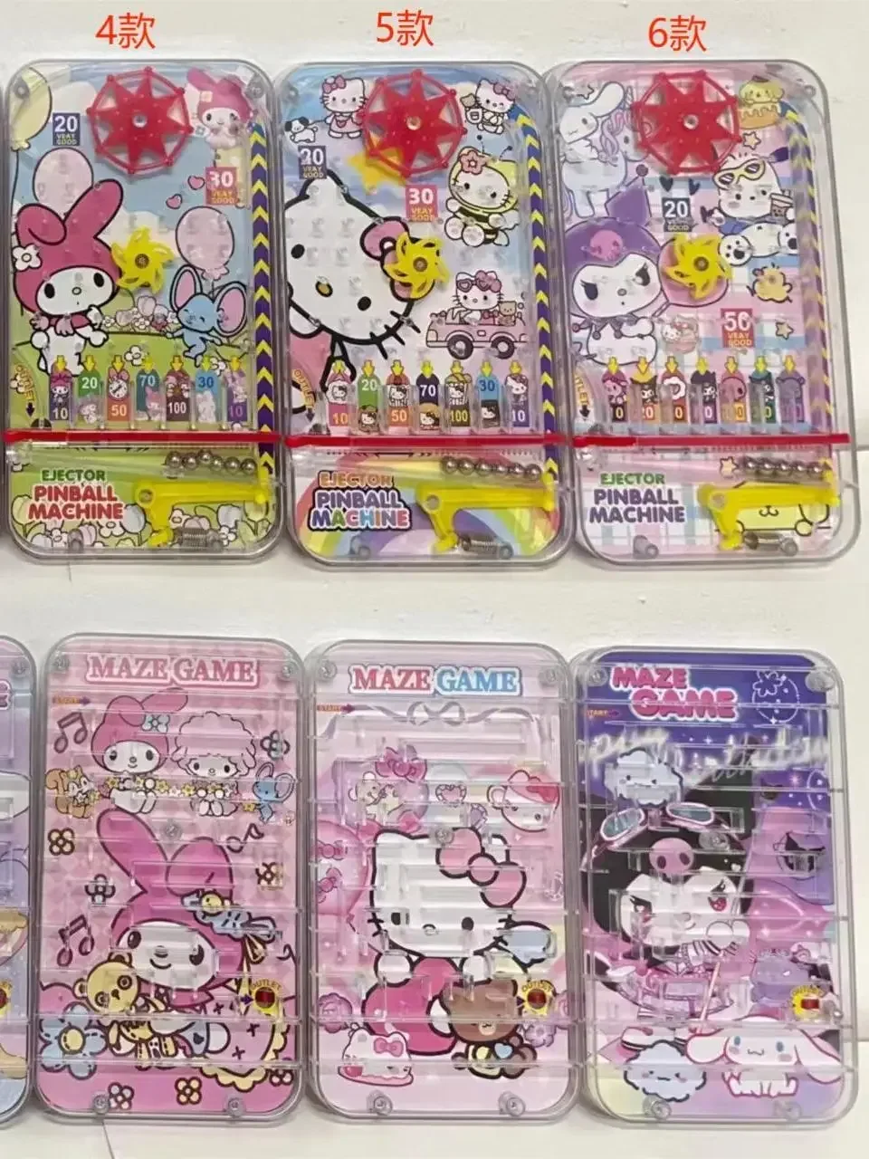 Sanrio Hello Kitty Maze Pinball Machine 2-in-1 Front and Back Playable Cute Cartoon My Melody Game Toy Kawaii Children Gift