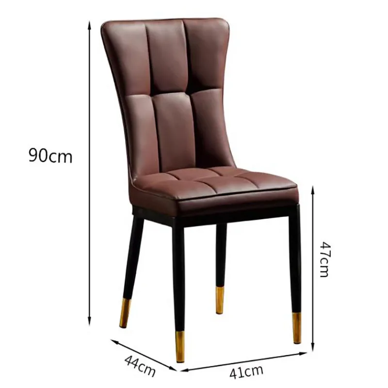 Aesthetic Luxury Dining Chairs Modern Comfortable Vanity Chair Designer Kitchen Leather Ensembles Salle À Manger Furniture