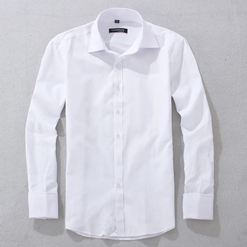 Französisch Manschetten knopf Männer lang ärmel ige schlanke Business Smoking Shirt abnehmen Ärmel Nagel Bankett Hochzeit Männer Kleid Kleidung