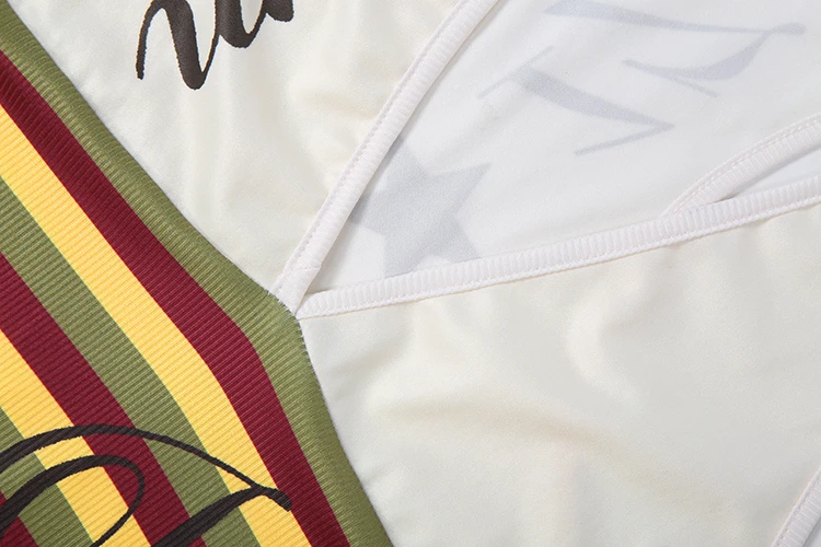 Nibber ärmelloses Tanktop mit Buchstaben-Aufdruck und V-Ausschnitt + Hose mit weitem Bein, lässiges gestreiftes 2-teiliges Set für Damen, trendiger, schicker Street-Sportanzug – Detail 8