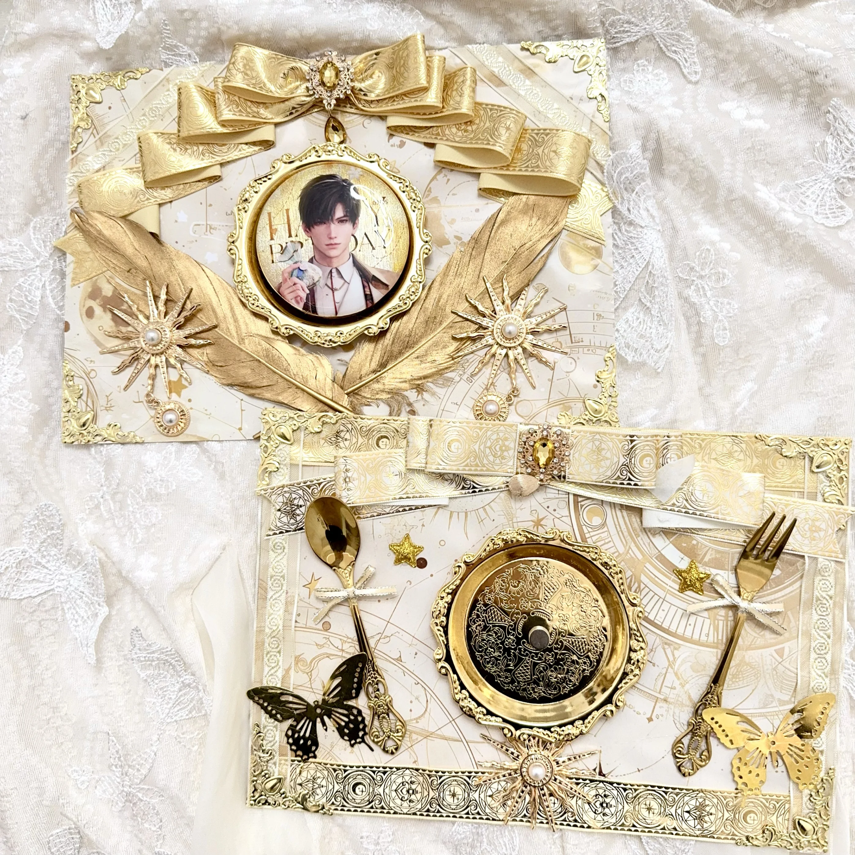 Golden Dinner Plate Badge Display Insert Board Decoration Merch Cosplay Ita Bag Decoration Hand Made Insert Board Badge Display