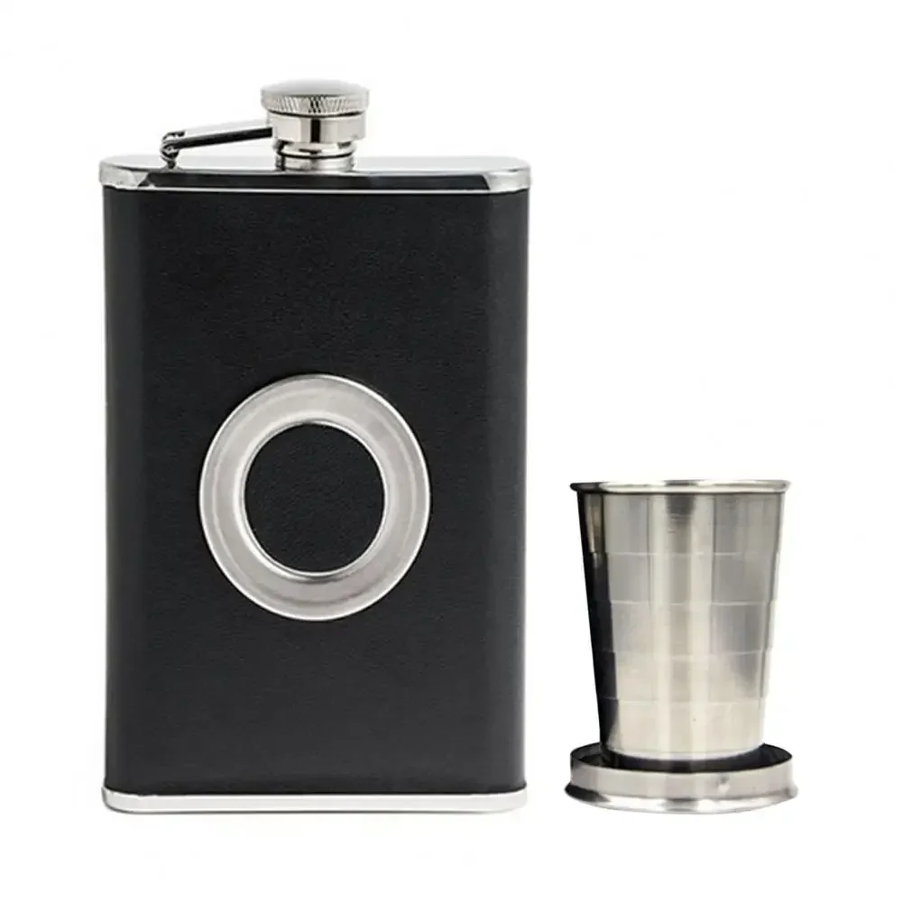 

8Oz Set Wine Hip Flask Cup Funnel Stainless Steel Whiskey Bottle Rust-proof Pocket Flask for Alcohol Groomsmen Gifts