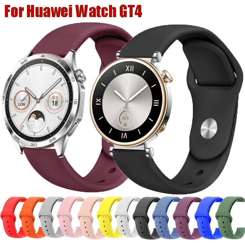 Silicone Strap For HUAWEI WATCH GT 4 41mm 46mm Sports Band For Huawei Watch GT4 Correa Replacement Wristband 18mm 22mm Watchband