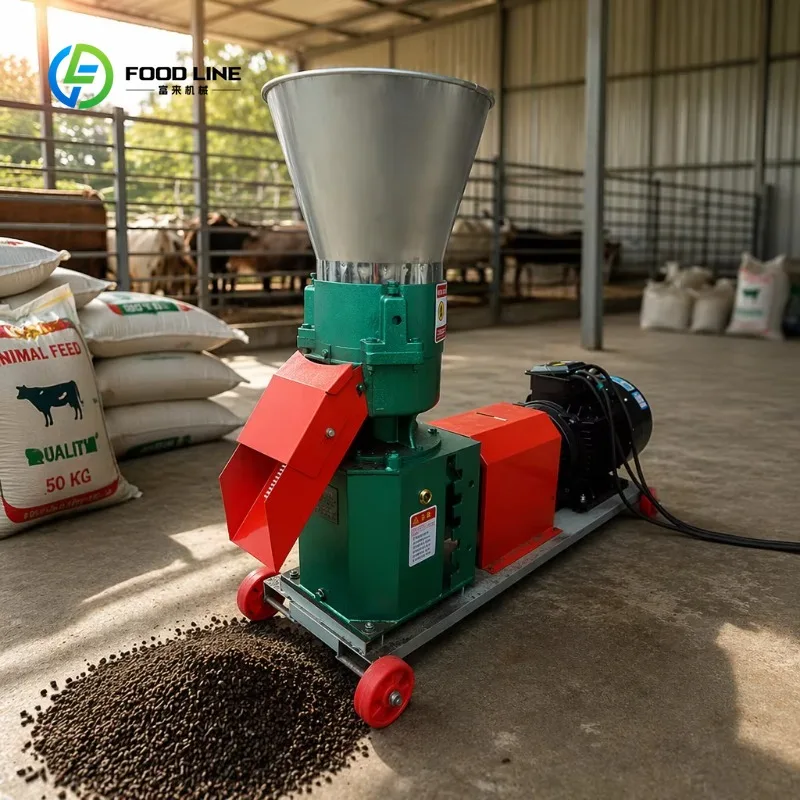 Customized Small Scale Animal Feed Pellet Making Machine Electric Diesel Powered Granulator 800-1000kg/h Three Phase for Poultry