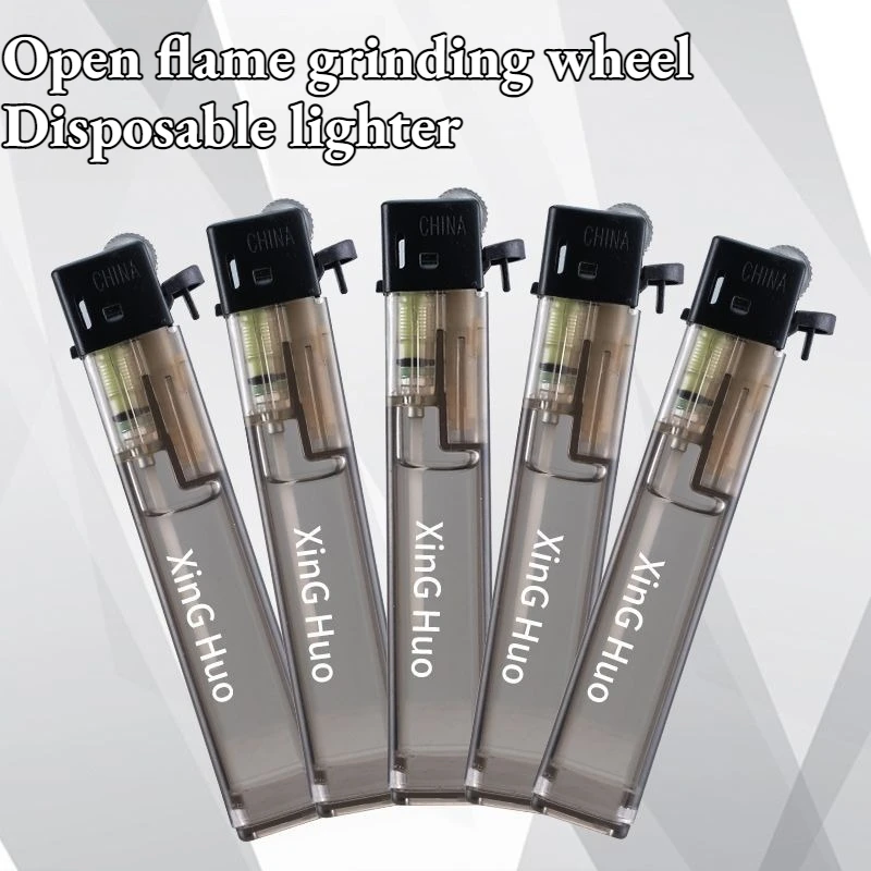 Mini Disposable Lighters, Slim Transparent Gas Lighters, Portable Flint Lighters with Classic Wheel Ignition for Everyday Carry