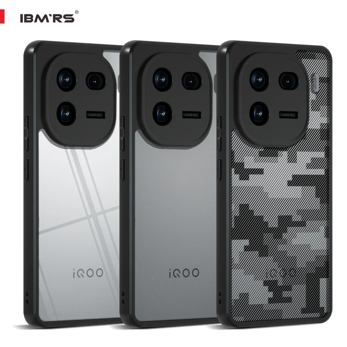 Ibmrs (Precieze Uitsparingen Voor Cameralenzen) Voor Vivo Iqoo 12 Schokbestendige Behuizing, Doorzichtige Harde Rug Geavanceerde Camo Beschermhoes