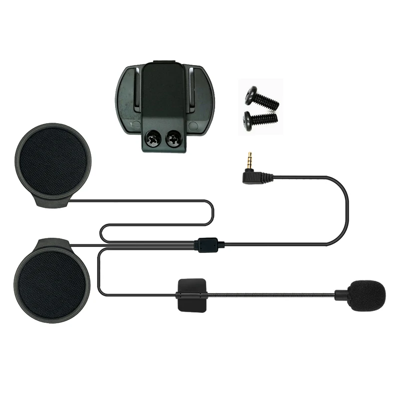 3.5mm Microphone Speaker Kit Fixed Clip Base Set for V4 V6 Pro Plus Motorcycle Helmet Intercom Headset Accessories
