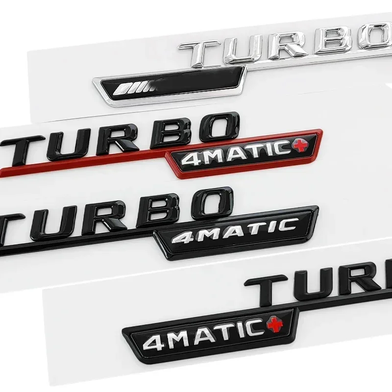 

ABS Chrome Black Car Fender Badge AMG Turbo 4matic Emblem Logo For Mercedes CLA 45 X156 A45 Turbo AMG Sticker Auto Accessories