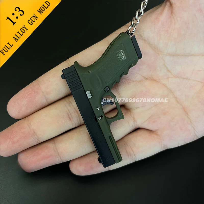 Hot Portable Toy Gun Model Keychain Alloy Empire Glock G17 Pistol Shape Weapon Mini Metal Shell Ejection Free Assembly With Box