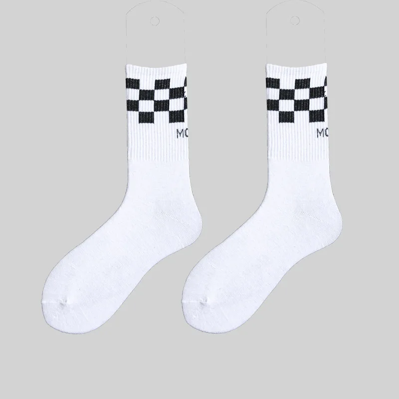 Calcetines de moda para hombre, medias de tubo de viento, Skateboard, baloncesto, Hip-hop, Unisex, blanco roto, 18x20cm