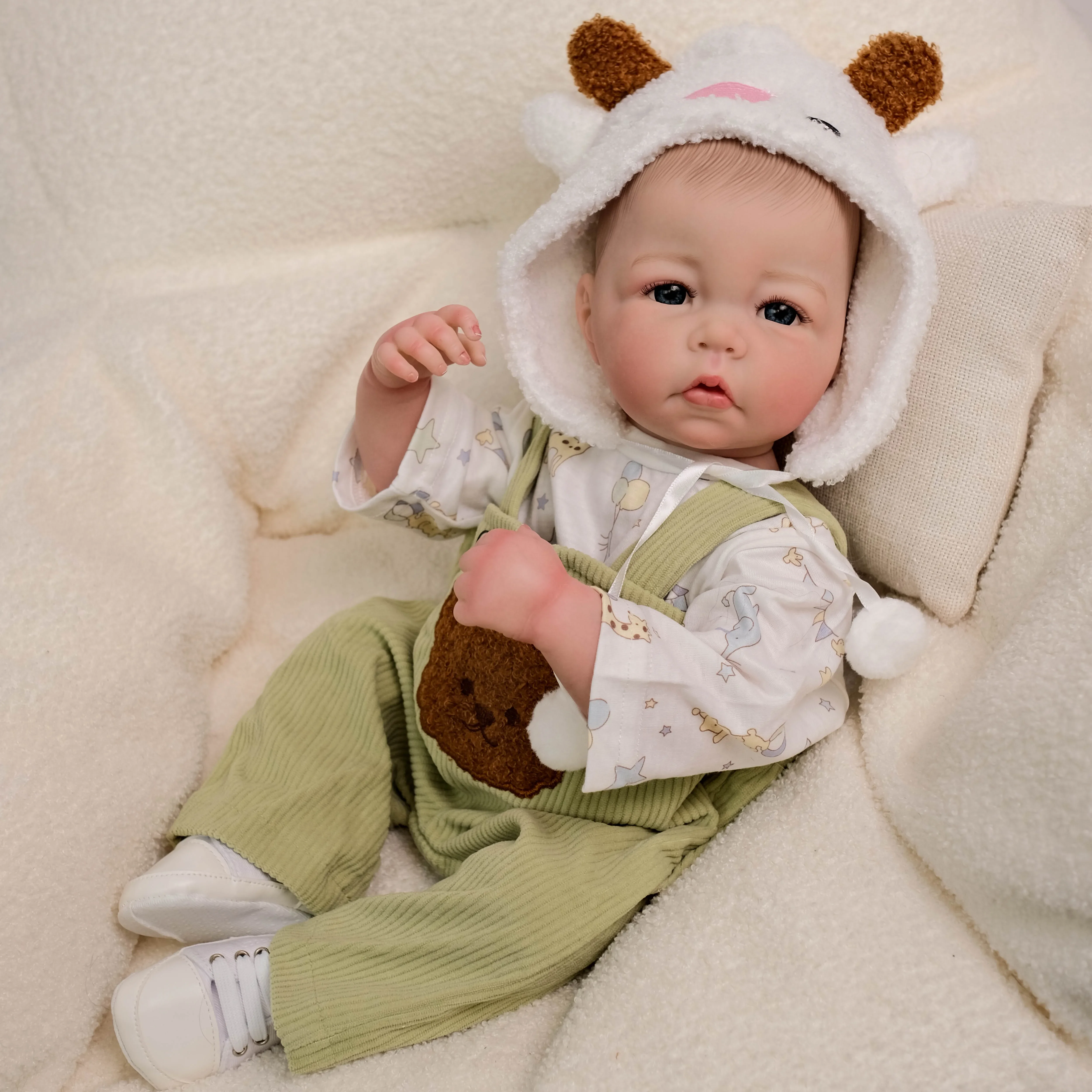 NPK 19 Zoll bereits Luca Boy Ganzkörper bemalte fertige wiedergeborene Babypuppe Lebensechte Baby-3D-Malerei mit sichtbaren Adern