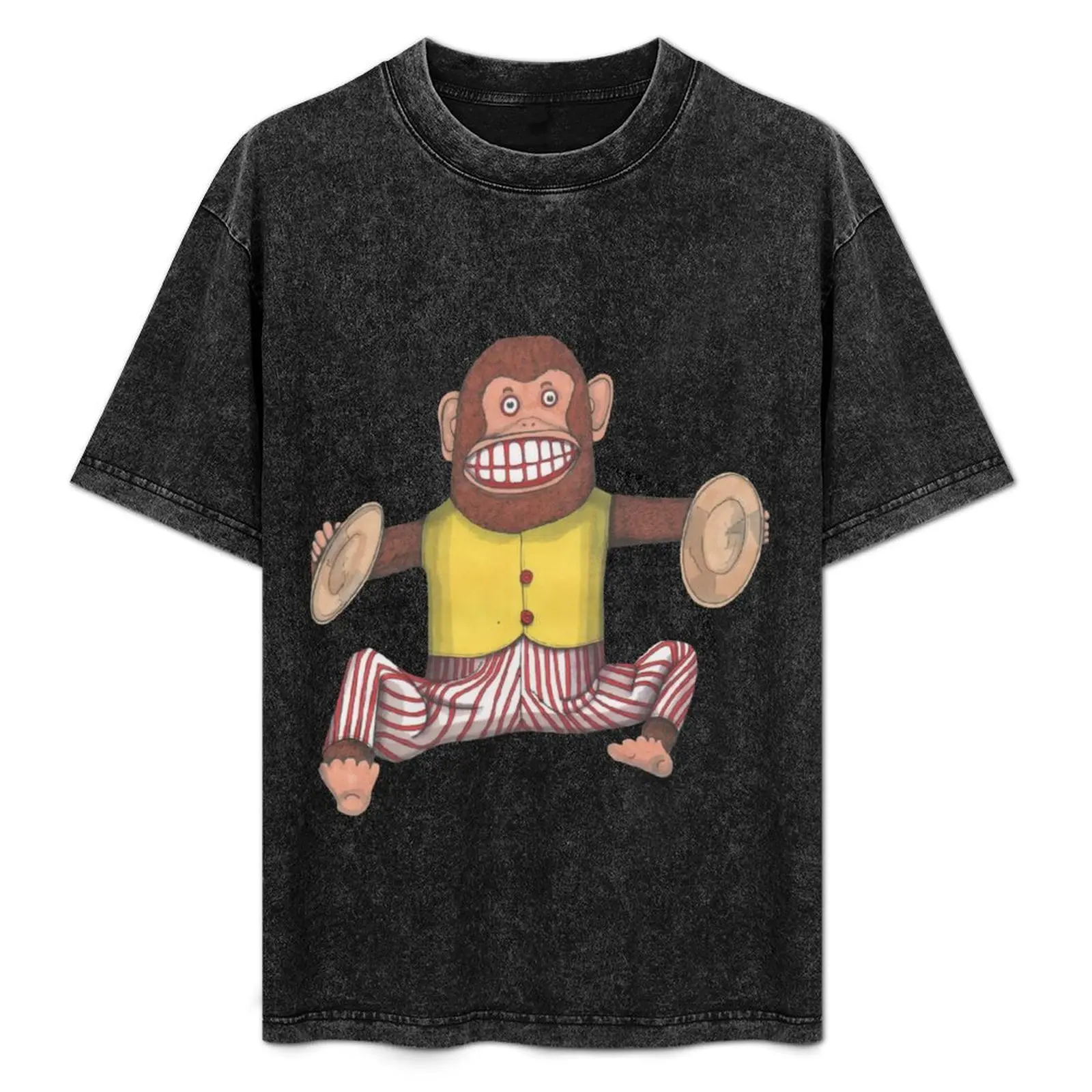 

Monkey, Clapping Monkey, Retro Toy. T-Shirt Large Size Casual Short Sleeve Top