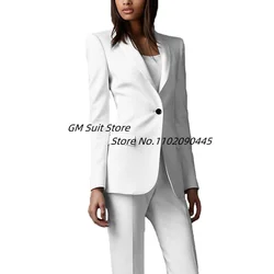 Neue frauen Blazer Anzüge Mode Single Button Langarm Jacke + Hosen Formale Büro Dame Outfits