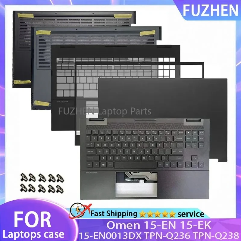 

New Cover For Omen 15-EN 15-EK 15-EN0013DX TPN-Q236 TPN-Q238 LCD Back Cover Front Bezel Bottom Case Top Housing Lid hinge