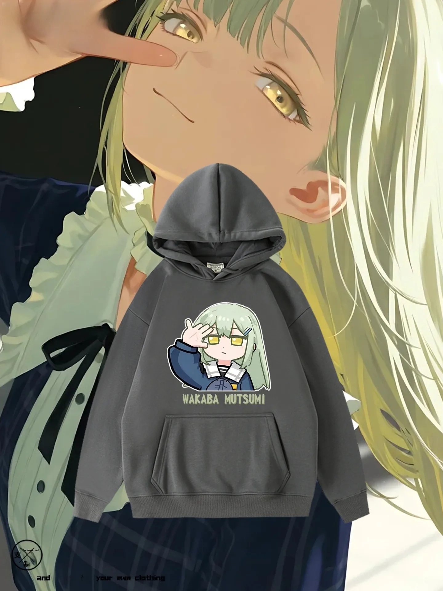 Bang Dr Anime Ave Ca Hoodie Cartoon Fce Loose Fit ex Sweatirt Youth Faion Autumn Winter Warm Stand Cut Print