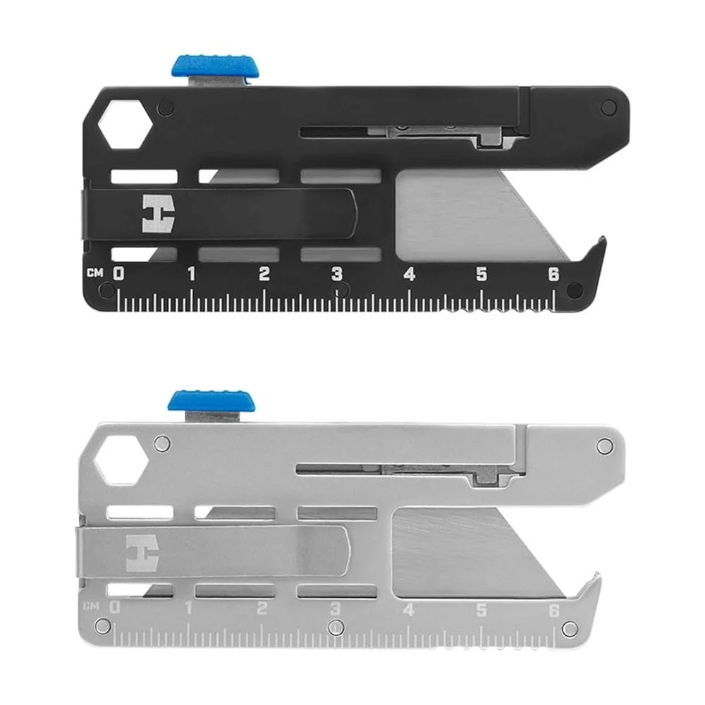 4-in-1 Pocket Utility Knife Tool 2-Pack Retractable Blade Quick-Change Mechanism Integrated Ruler Bottle Opener Driver Bit