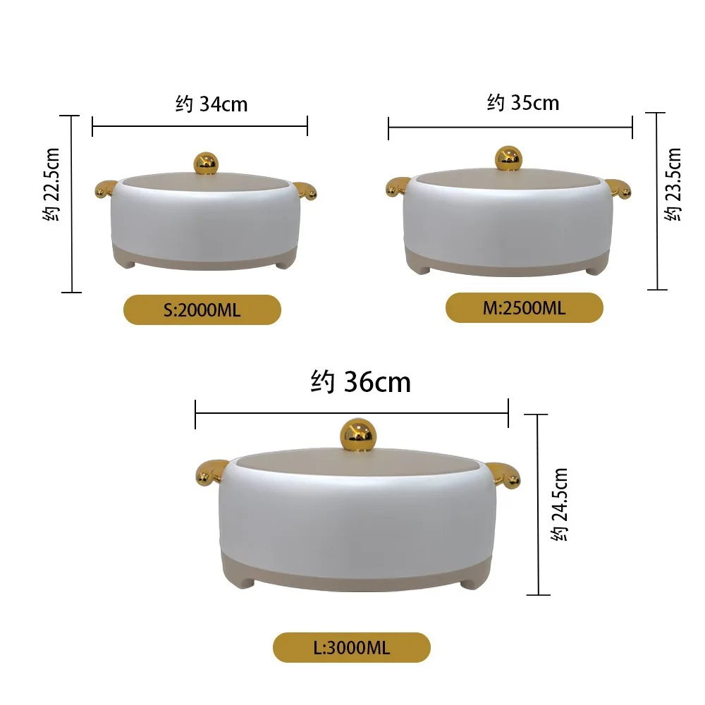 Wholesale Thermal Insulated Food Warmer Hot Pot Casserole Set 2L+2.5L+3L Multi-Layer Base  Painting Food Warmer Container