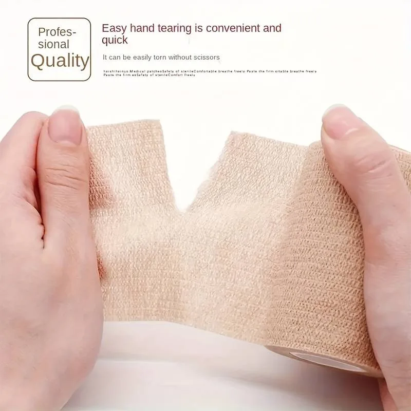 1/10pcs Self Adherent Cohesive Bandage Wrap Stretch Non Woven Self Adhesive Tape - Skin Colour Athletic Elastic Bandage image 5