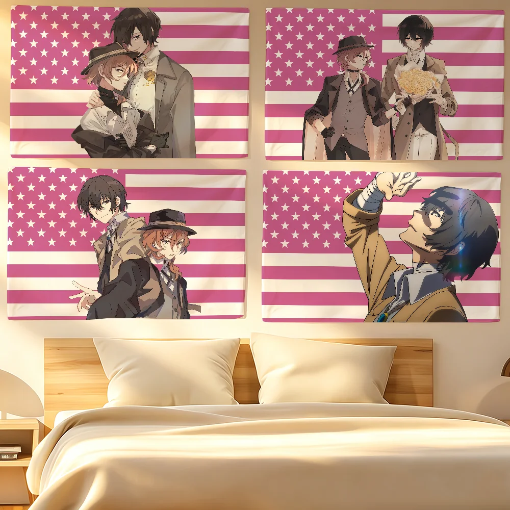 Anime B-Bungo Stray Dogs Flag Tapestries For Classroom Dormitory Camping Picnic Party Cheering Home Indoor Outdoor Decor