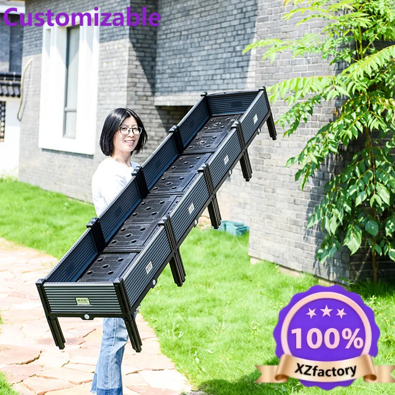 Factory Direct 2026 Planting box Vegetables Planting plants Plastic flower pot Large flower box Outdoor gardening Rectangle balc