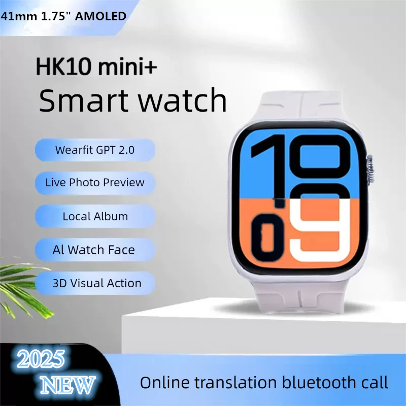 

2025 New HK10 Mini Plus Smart Watch AI Album Navigation 2.0 BT Call Man Woman Music Gravity Sensing 1.75 "AMOLED ChatGPT 3D Menu