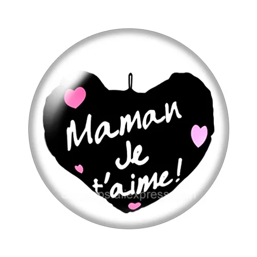 J\'aime maman Super papa Love Mom Dad 10 pezzi 12mm/18mm/20mm/25mm Round photo glass cabochon demo flat back Making risultati