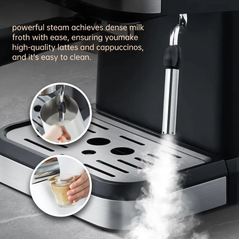 ماكينة صنع قهوة اسبريسو إيطالية 1500 مل ماكينة صنع القهوة بالبخار 20 بار 1000 وات ماكينة صنع قهوة كابتشينو مزبدة #4