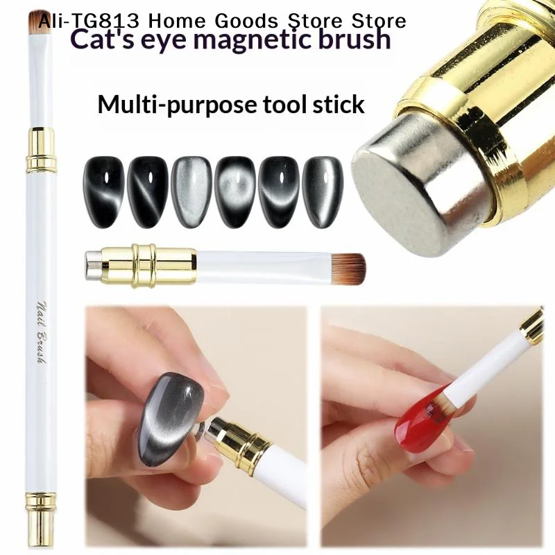 Caneta Magnética 2 em 1 para Unhas com Efeito Olho de Gato, Caneta Multifuncional para Pintura de Unhas com Gel e Sucção Magnética para Nail Art