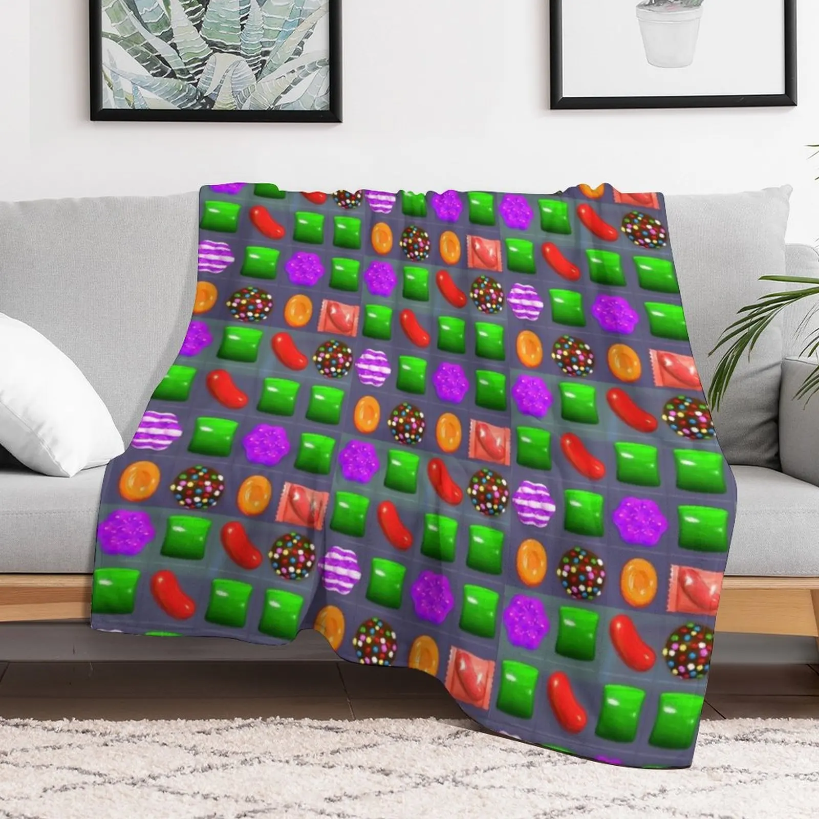 Candy Combo Candy Crush Throw Blanket Beautifuls Winter beds decorative Bed Blankets