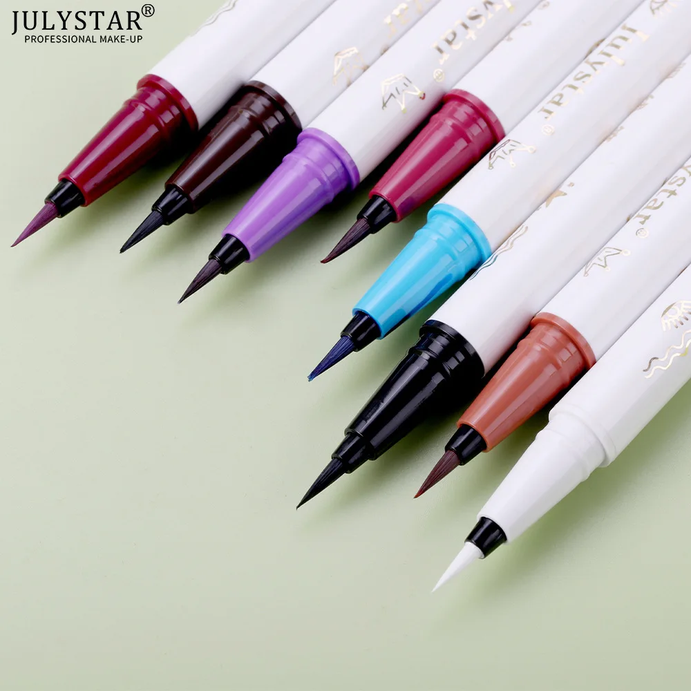 Julystar-delineador de ojos para principiantes, lápiz líquido resistente al agua, colorido, fácil de colorear