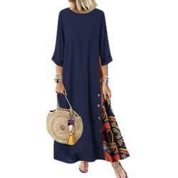 Summer Vintage Maxi Dress Women Loose Fashion Ethnic Style Casual Woman Clothes Robe Femme Thin Boho Long Dresses Vestidos