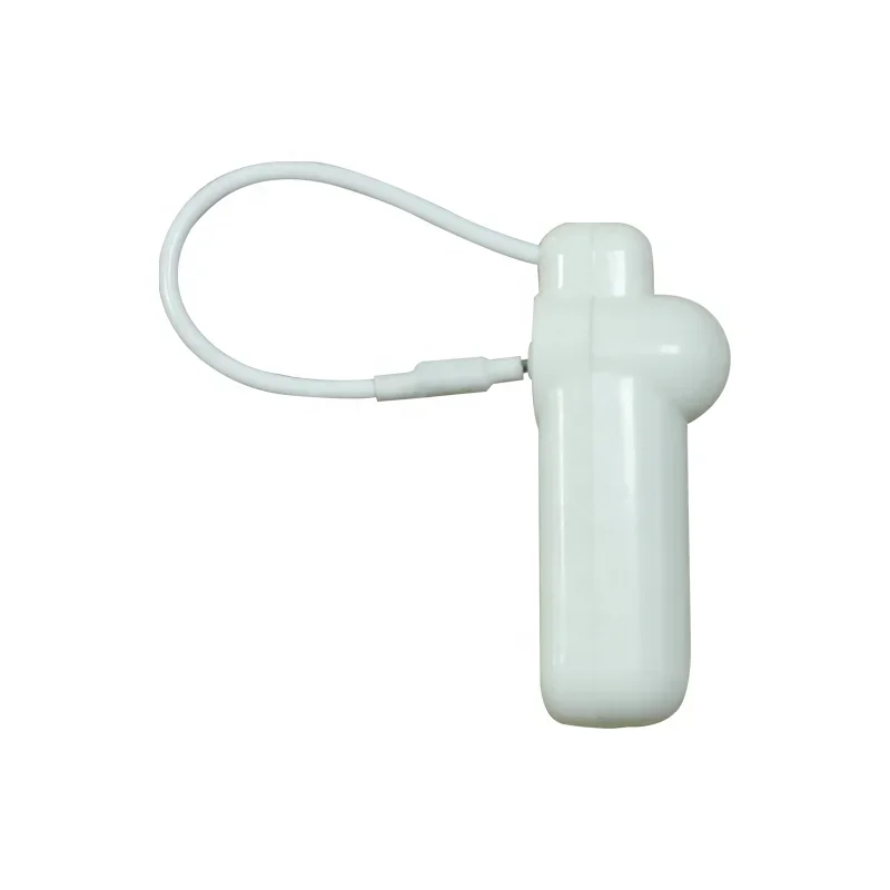 100 pcs Security Tag with steel wire lanyard for Clothing, White ABS material reusable RF 8.2 MHz EAS hard tag for store