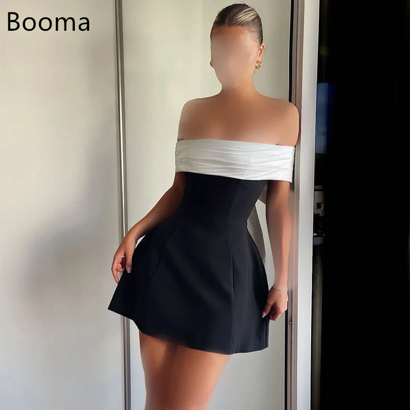 

Booma Elegant A-Line Evening Dresses Formal Party Gowns for Women Off The Shoulder Saudi Arabic Prom Gown Customize